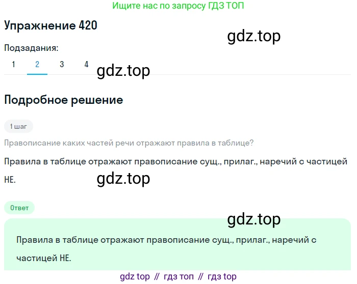 ГДЗ Русский язык, 9 класс Учебник, авторы: Пичугов Юрий Степанович, Еремеева Ангелина Павловна, Купалова Александра Юльевна, Лидман-Орлова Галина Кузьминична, Молодцова Светлана Николаевна, Пахнова Т М, Пименова Светлана Николаевна, Талалаева Л Ф, Фоминых Б И, издательство Просвещение, Москва, 2021, белого цвета, страница 262, номер 420, Решение 2 (продолжение 2)