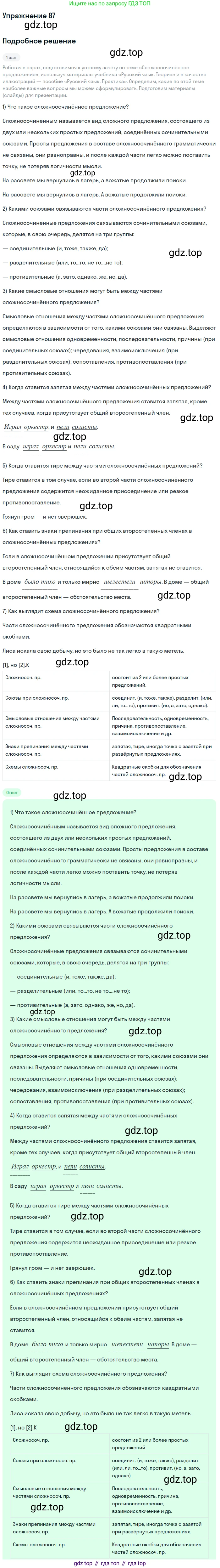 ГДЗ Русский язык, 9 класс Учебник, авторы: Пичугов Юрий Степанович, Еремеева Ангелина Павловна, Купалова Александра Юльевна, Лидман-Орлова Галина Кузьминична, Молодцова Светлана Николаевна, Пахнова Т М, Пименова Светлана Николаевна, Талалаева Л Ф, Фоминых Б И, издательство Просвещение, Москва, 2021, белого цвета, страница 82, номер 87, Решение 2