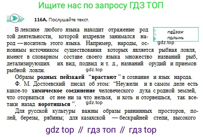 Русский язык, 9 класс Учебник, авторы: Сабитова Зинаида Какбаевна, Бейсембаев Амангельды Ракишевич, издательство Мектеп, Алматы, 2019, страница 75, номер 116, Условие