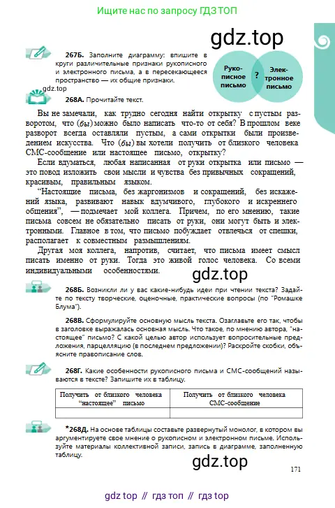 Русский язык, 9 класс Учебник, авторы: Сабитова Зинаида Какбаевна, Бейсембаев Амангельды Ракишевич, издательство Мектеп, Алматы, 2019, страница 171