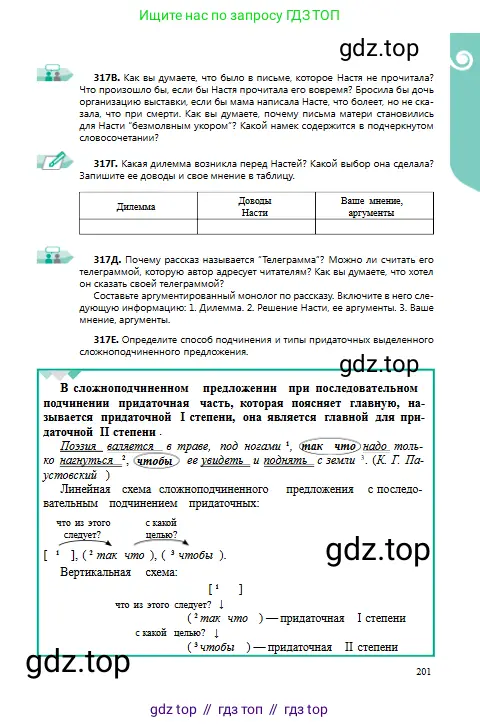 Русский язык, 9 класс Учебник, авторы: Сабитова Зинаида Какбаевна, Бейсембаев Амангельды Ракишевич, издательство Мектеп, Алматы, 2019, страница 201