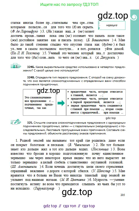 Русский язык, 9 класс Учебник, авторы: Сабитова Зинаида Какбаевна, Бейсембаев Амангельды Ракишевич, издательство Мектеп, Алматы, 2019, страница 205