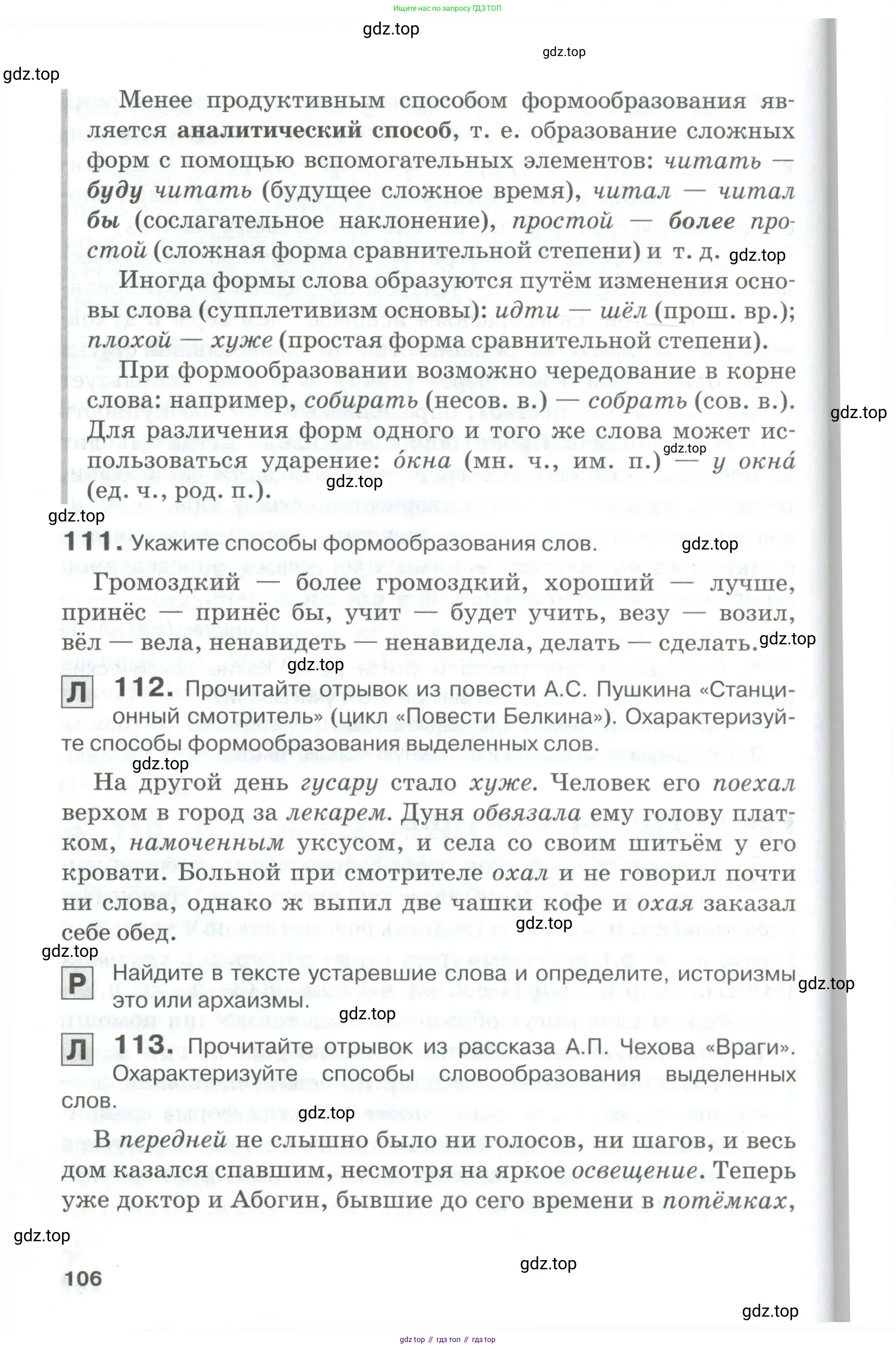 Русский язык, 10-11 класс Учебник, авторы: Гольцова Нина Григорьевна, Шамшин Игорь Викторович, Мищерина Марина Алексеевна, издательство Русское слово, Москва, 2022, белого цвета, Часть 1, страница 106