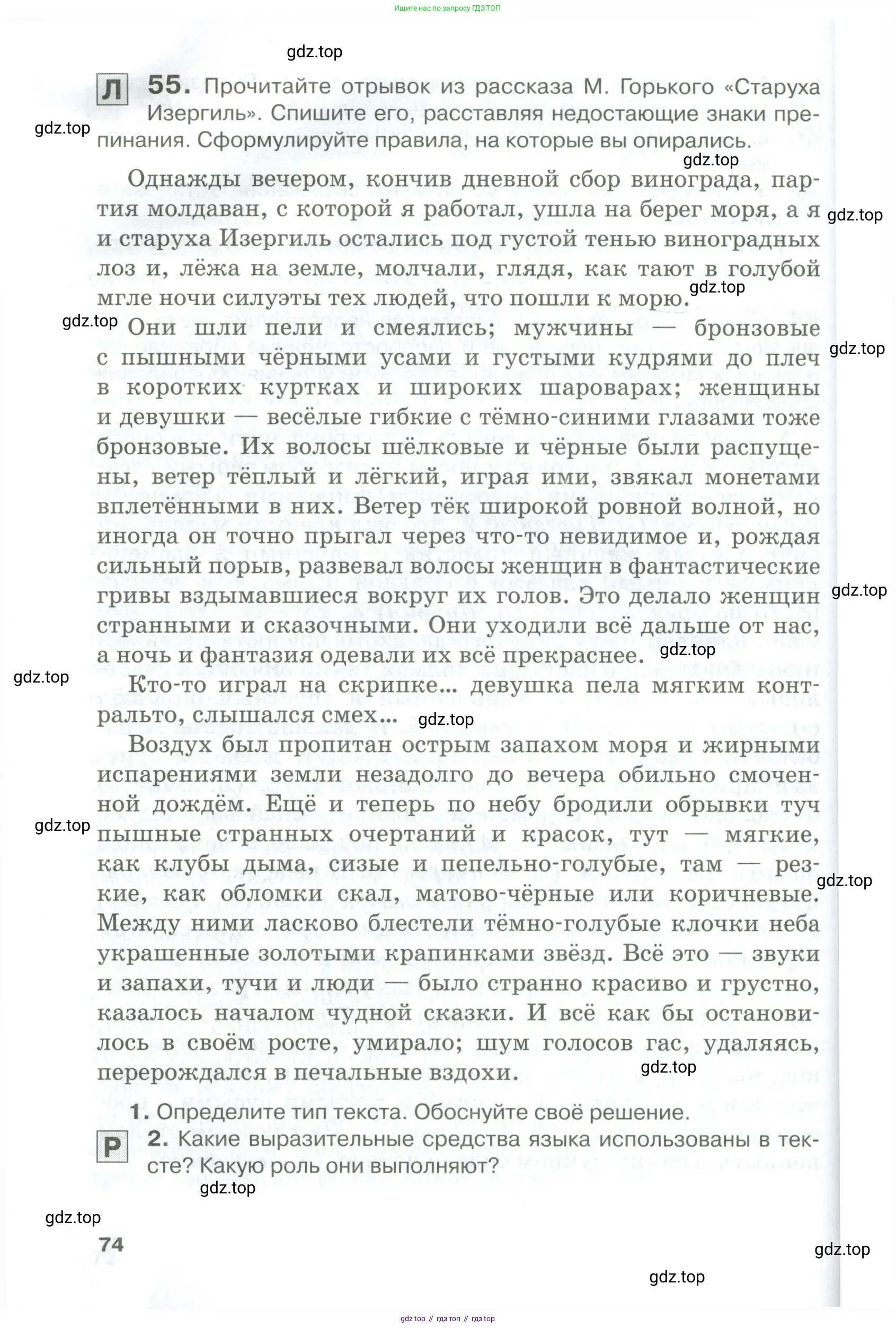 Русский язык, 10-11 класс Учебник, авторы: Гольцова Нина Григорьевна, Шамшин Игорь Викторович, Мищерина Марина Алексеевна, издательство Русское слово, Москва, 2022, белого цвета, Часть 1, страница 74