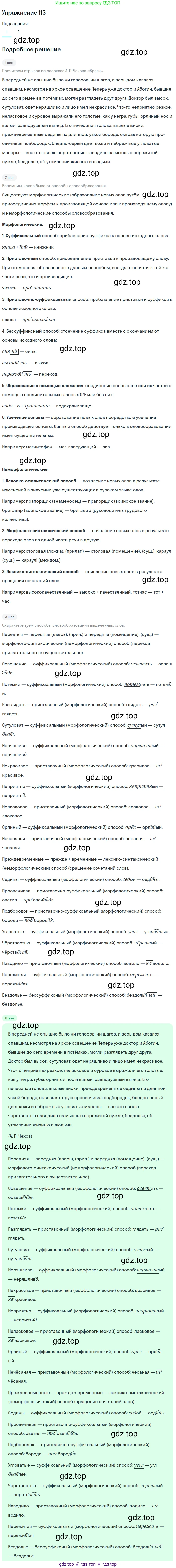 Русский язык, 10-11 класс Учебник, авторы: Гольцова Нина Григорьевна, Шамшин Игорь Викторович, Мищерина Марина Алексеевна, издательство Русское слово, Москва, 2022, белого цвета, Часть 1, страница 106, номер 113, Решение 2