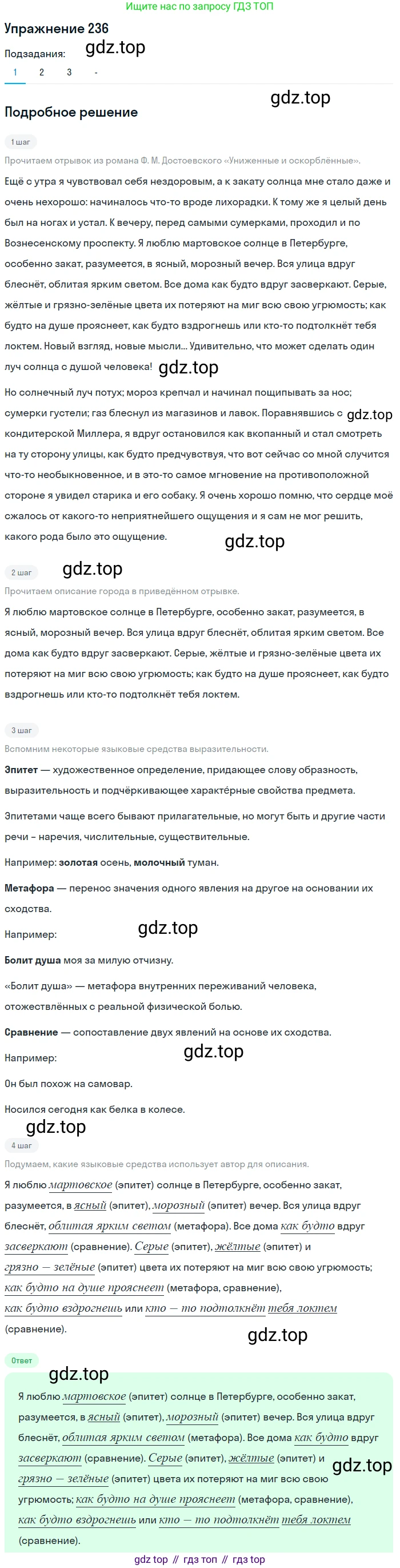 Русский язык, 10-11 класс Учебник, авторы: Гольцова Нина Григорьевна, Шамшин Игорь Викторович, Мищерина Марина Алексеевна, издательство Русское слово, Москва, 2022, белого цвета, Часть 1, страница 219, номер 236, Решение 2