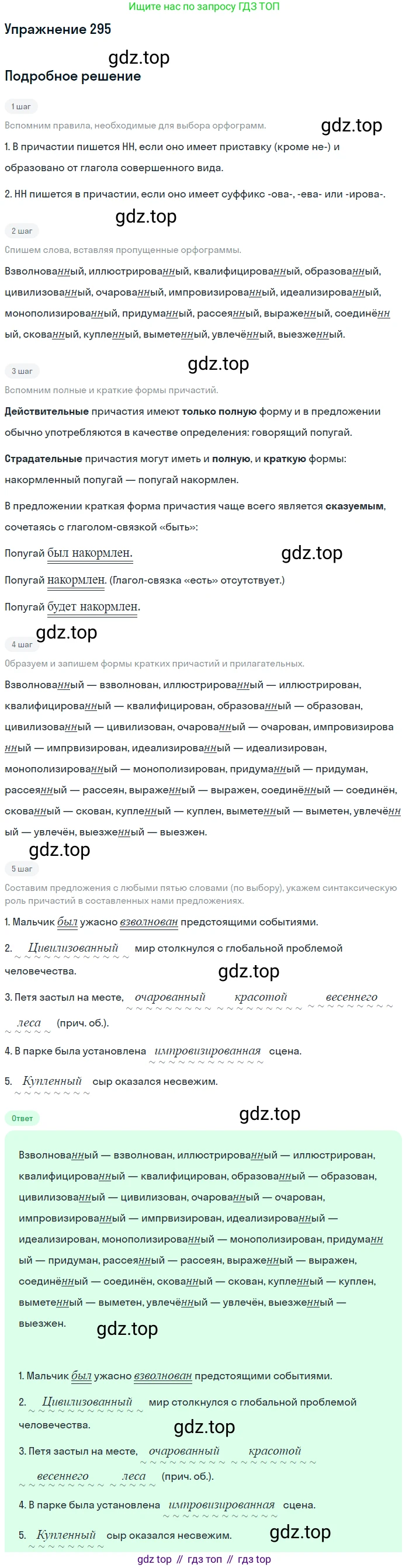 Русский язык, 10-11 класс Учебник, авторы: Гольцова Нина Григорьевна, Шамшин Игорь Викторович, Мищерина Марина Алексеевна, издательство Русское слово, Москва, 2022, белого цвета, Часть 1, страница 273, номер 295, Решение 2