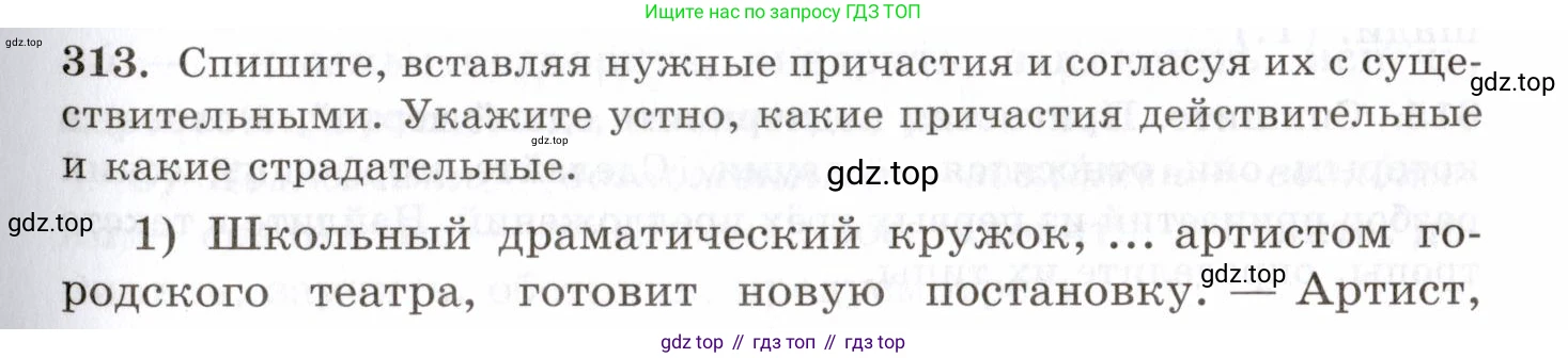 Русский язык, 10-11 класс Учебник, авторы: Греков Василий Фёдорович, Крючков Сергей Ефимович, Чешко Лев Антонович, Николина Наталия Анатольевна, Богданова Галина Александровна, издательство Просвещение, Москва, 2015, бежевого цвета, страница 197, номер 313, Условие