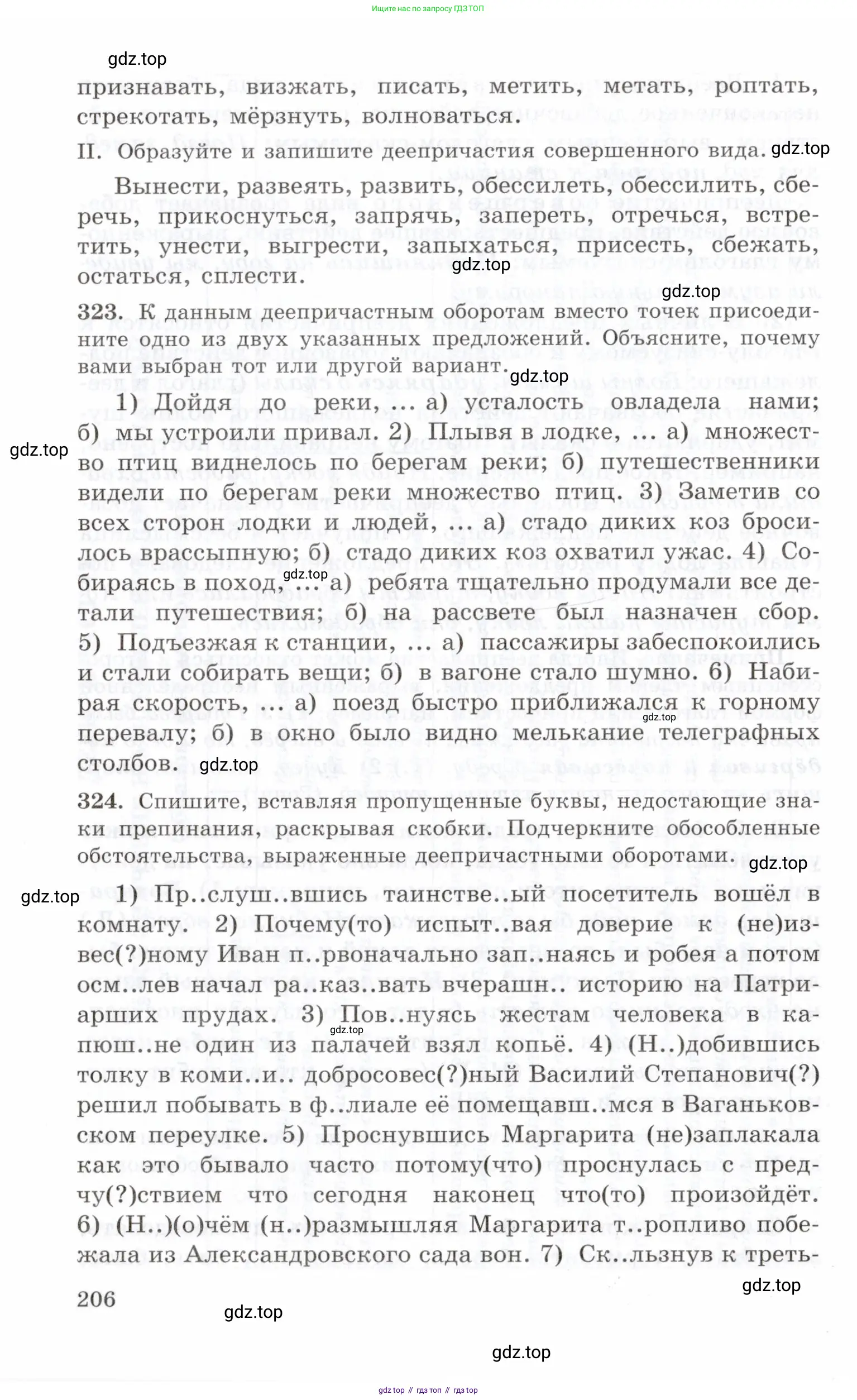 Русский язык, 10-11 класс Учебник, авторы: Греков Василий Фёдорович, Крючков Сергей Ефимович, Чешко Лев Антонович, Николина Наталия Анатольевна, Богданова Галина Александровна, издательство Просвещение, Москва, 2015, бежевого цвета, страница 206