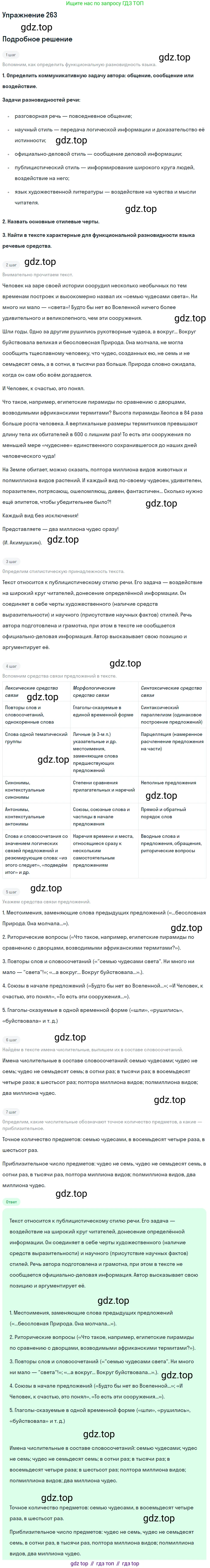 Русский язык, 10-11 класс Учебник, авторы: Греков Василий Фёдорович, Крючков Сергей Ефимович, Чешко Лев Антонович, Николина Наталия Анатольевна, Богданова Галина Александровна, издательство Просвещение, Москва, 2015, бежевого цвета, страница 170, номер 263, Решение 1
