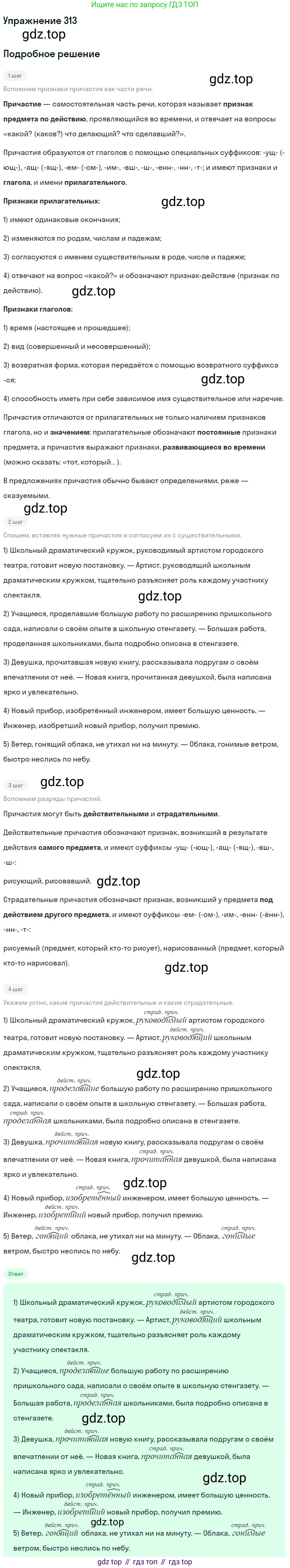 Русский язык, 10-11 класс Учебник, авторы: Греков Василий Фёдорович, Крючков Сергей Ефимович, Чешко Лев Антонович, Николина Наталия Анатольевна, Богданова Галина Александровна, издательство Просвещение, Москва, 2015, бежевого цвета, страница 197, номер 313, Решение 1
