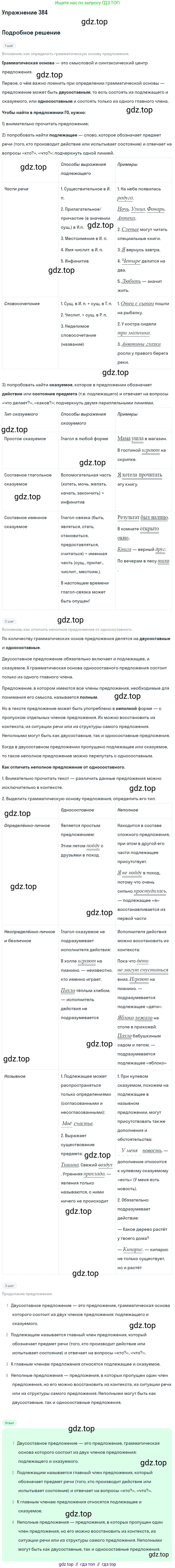 Русский язык, 10-11 класс Учебник, авторы: Греков Василий Фёдорович, Крючков Сергей Ефимович, Чешко Лев Антонович, Николина Наталия Анатольевна, Богданова Галина Александровна, издательство Просвещение, Москва, 2015, бежевого цвета, страница 250, номер 384, Решение 1