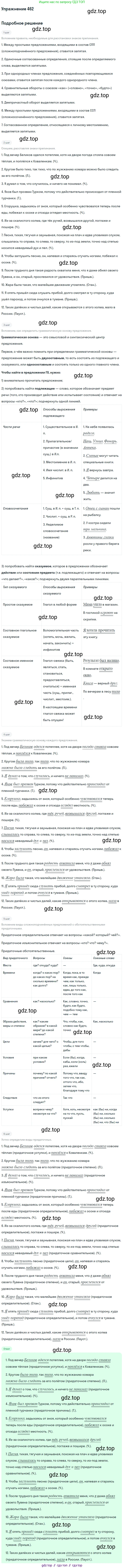 Русский язык, 10-11 класс Учебник, авторы: Греков Василий Фёдорович, Крючков Сергей Ефимович, Чешко Лев Антонович, Николина Наталия Анатольевна, Богданова Галина Александровна, издательство Просвещение, Москва, 2015, бежевого цвета, страница 313, номер 462, Решение 1