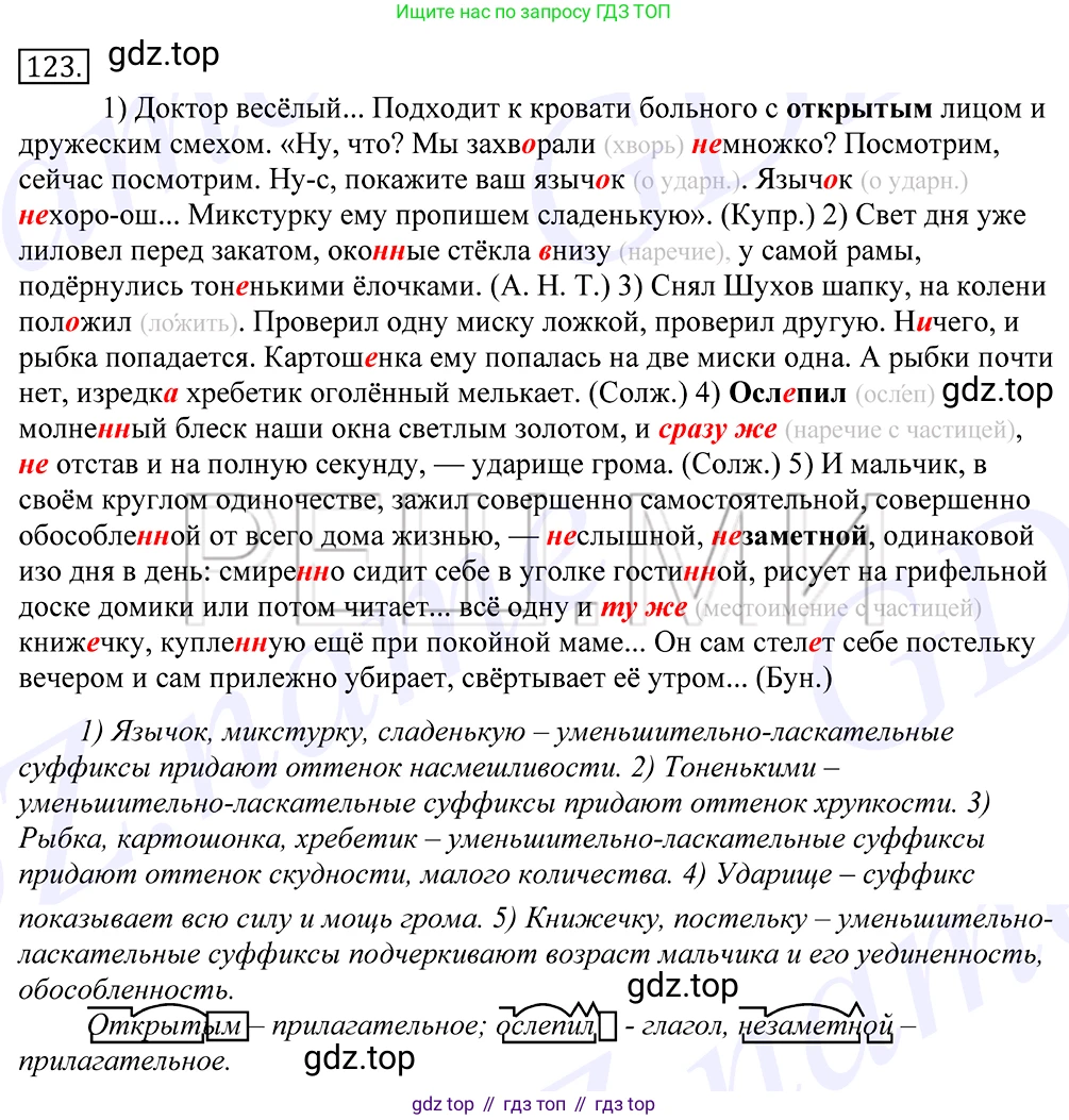 Русский язык, 10-11 класс Учебник, авторы: Греков Василий Фёдорович, Крючков Сергей Ефимович, Чешко Лев Антонович, Николина Наталия Анатольевна, Богданова Галина Александровна, издательство Просвещение, Москва, 2015, бежевого цвета, страница 91, номер 123, Решение 2