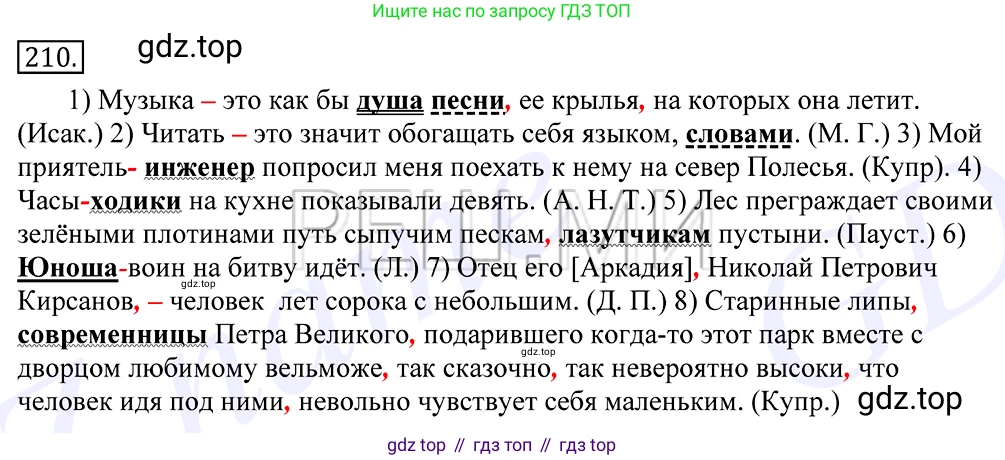 Русский язык, 10-11 класс Учебник, авторы: Греков Василий Фёдорович, Крючков Сергей Ефимович, Чешко Лев Антонович, Николина Наталия Анатольевна, Богданова Галина Александровна, издательство Просвещение, Москва, 2015, бежевого цвета, страница 140, номер 210, Решение 2
