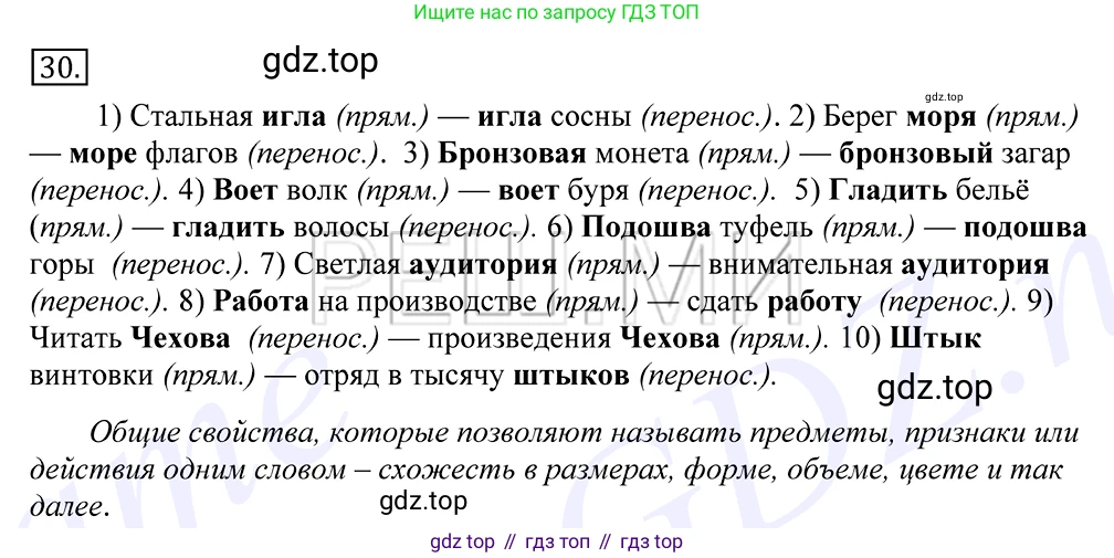 Русский язык, 10-11 класс Учебник, авторы: Греков Василий Фёдорович, Крючков Сергей Ефимович, Чешко Лев Антонович, Николина Наталия Анатольевна, Богданова Галина Александровна, издательство Просвещение, Москва, 2015, бежевого цвета, страница 27, номер 30, Решение 2