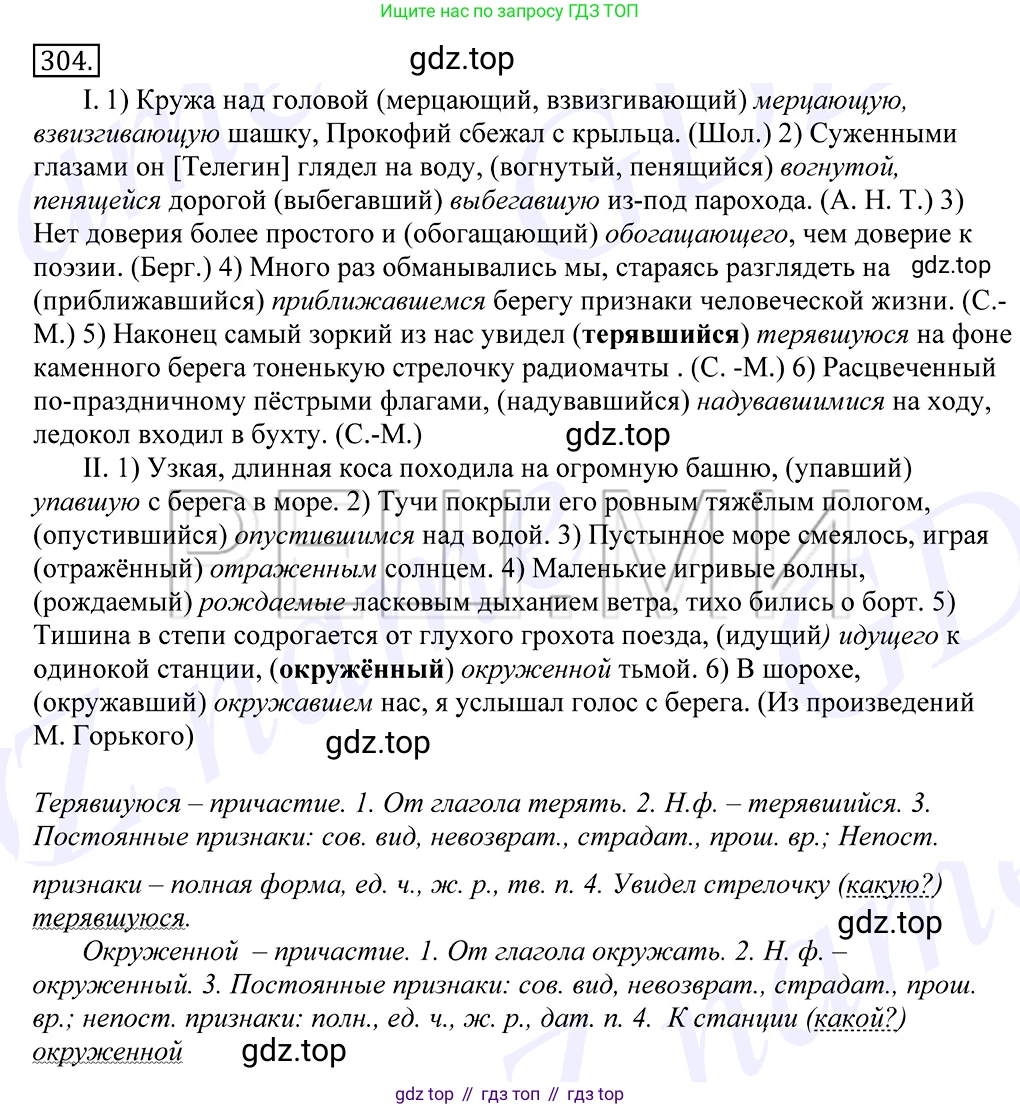 Русский язык, 10-11 класс Учебник, авторы: Греков Василий Фёдорович, Крючков Сергей Ефимович, Чешко Лев Антонович, Николина Наталия Анатольевна, Богданова Галина Александровна, издательство Просвещение, Москва, 2015, бежевого цвета, страница 193, номер 304, Решение 2