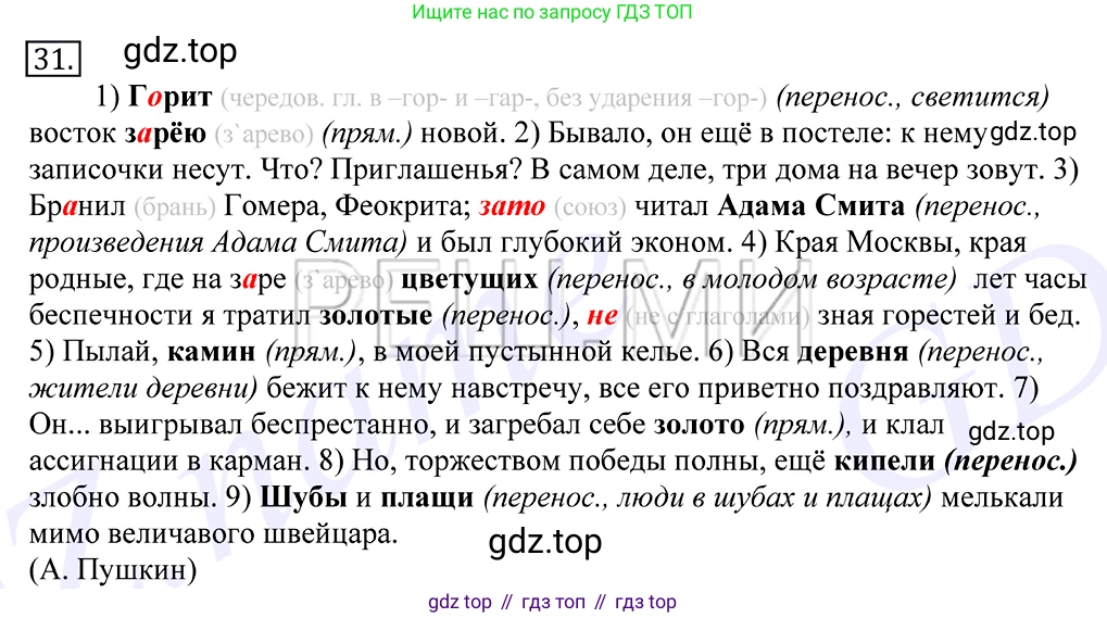 Русский язык, 10-11 класс Учебник, авторы: Греков Василий Фёдорович, Крючков Сергей Ефимович, Чешко Лев Антонович, Николина Наталия Анатольевна, Богданова Галина Александровна, издательство Просвещение, Москва, 2015, бежевого цвета, страница 28, номер 31, Решение 2