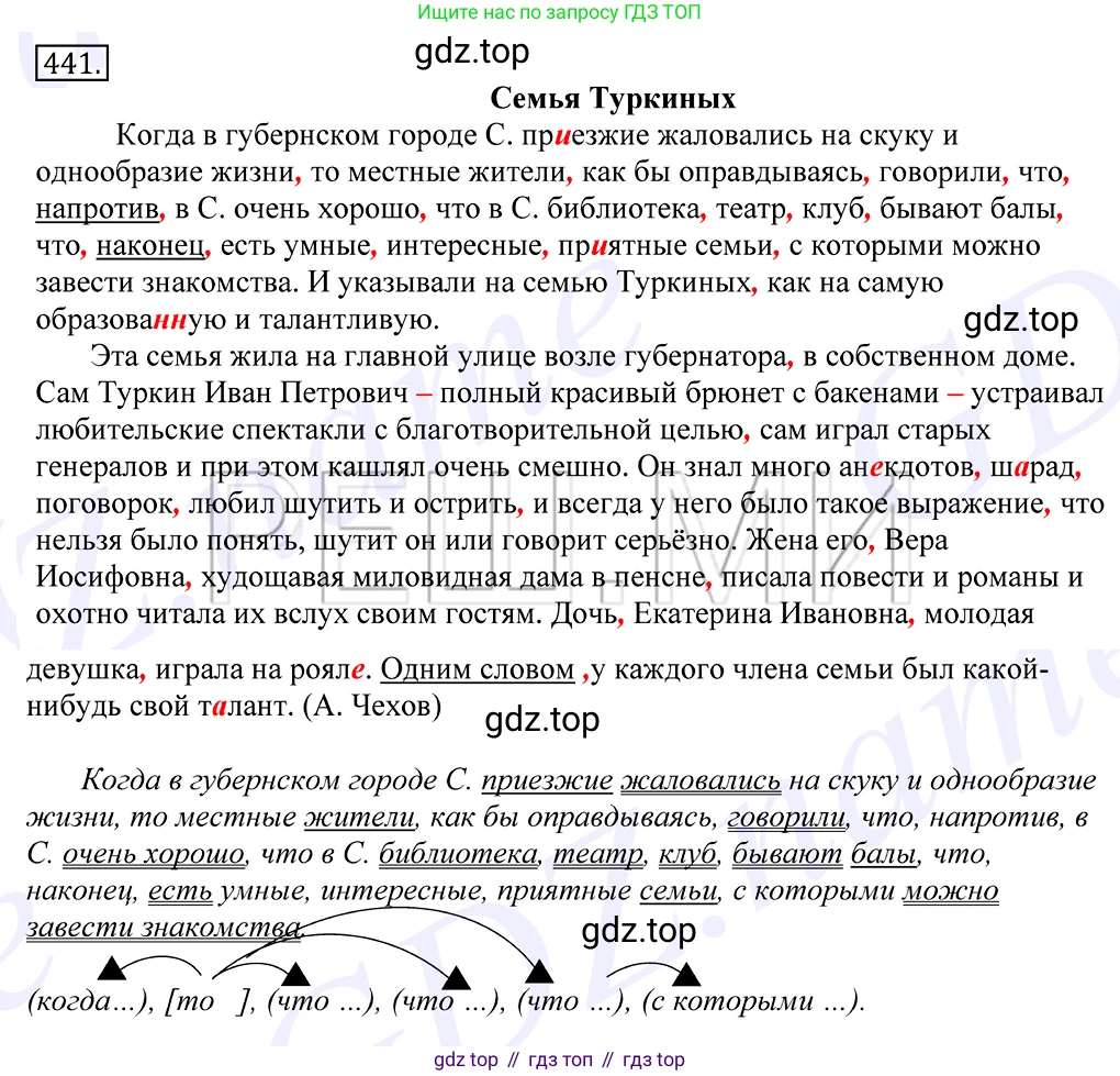 Русский язык, 10-11 класс Учебник, авторы: Греков Василий Фёдорович, Крючков Сергей Ефимович, Чешко Лев Антонович, Николина Наталия Анатольевна, Богданова Галина Александровна, издательство Просвещение, Москва, 2015, бежевого цвета, страница 300, номер 441, Решение 2
