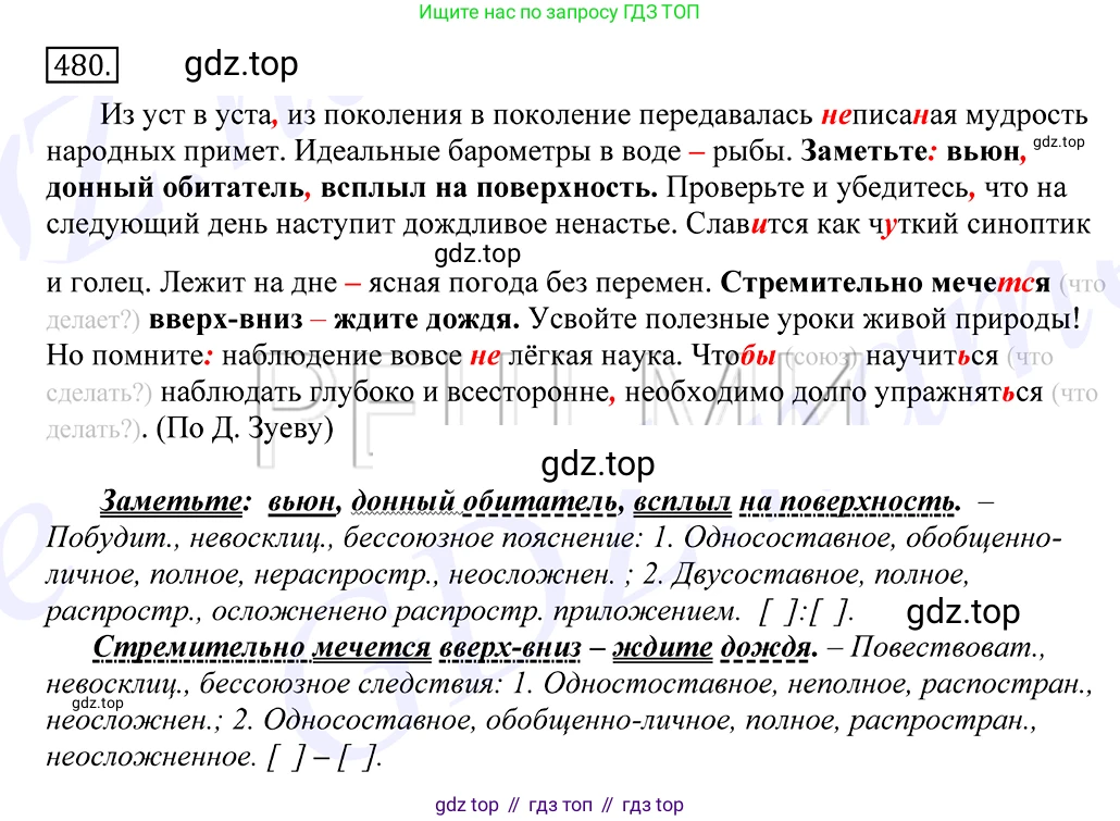 Русский язык, 10-11 класс Учебник, авторы: Греков Василий Фёдорович, Крючков Сергей Ефимович, Чешко Лев Антонович, Николина Наталия Анатольевна, Богданова Галина Александровна, издательство Просвещение, Москва, 2015, бежевого цвета, страница 329, номер 480, Решение 2