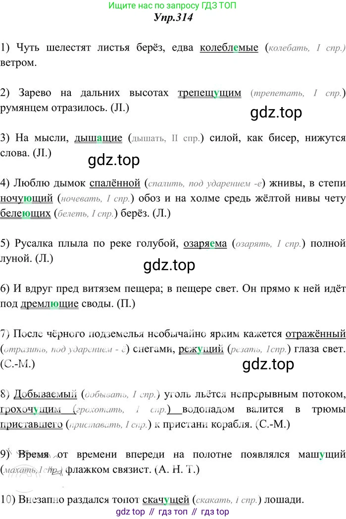 Русский язык, 10-11 класс Учебник, авторы: Греков Василий Фёдорович, Крючков Сергей Ефимович, Чешко Лев Антонович, Николина Наталия Анатольевна, Богданова Галина Александровна, издательство Просвещение, Москва, 2015, бежевого цвета, страница 198, номер 314, Решение 3