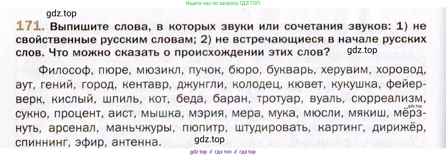 Русский язык, 10 класс Учебник, автор: Гусарова Ирина Васильевна, издательство Просвещение, Москва, 2021, коричневого цвета, Часть 4, страница 266, номер 171, Условие