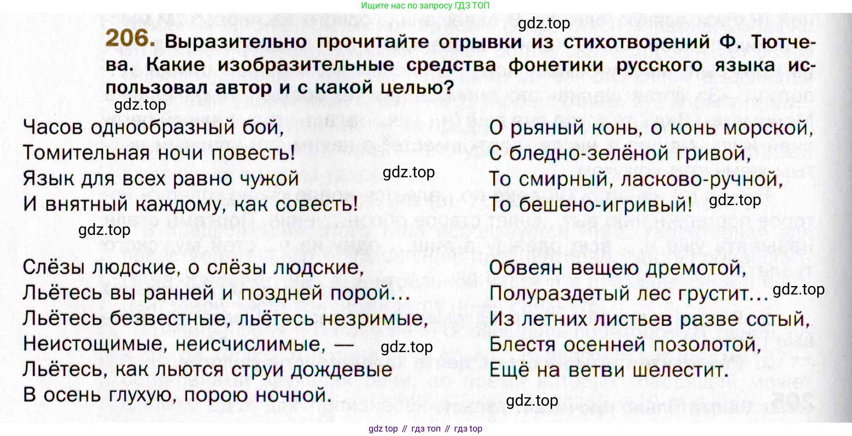 Русский язык, 10 класс Учебник, автор: Гусарова Ирина Васильевна, издательство Просвещение, Москва, 2021, коричневого цвета, Часть 5, страница 318, номер 206, Условие
