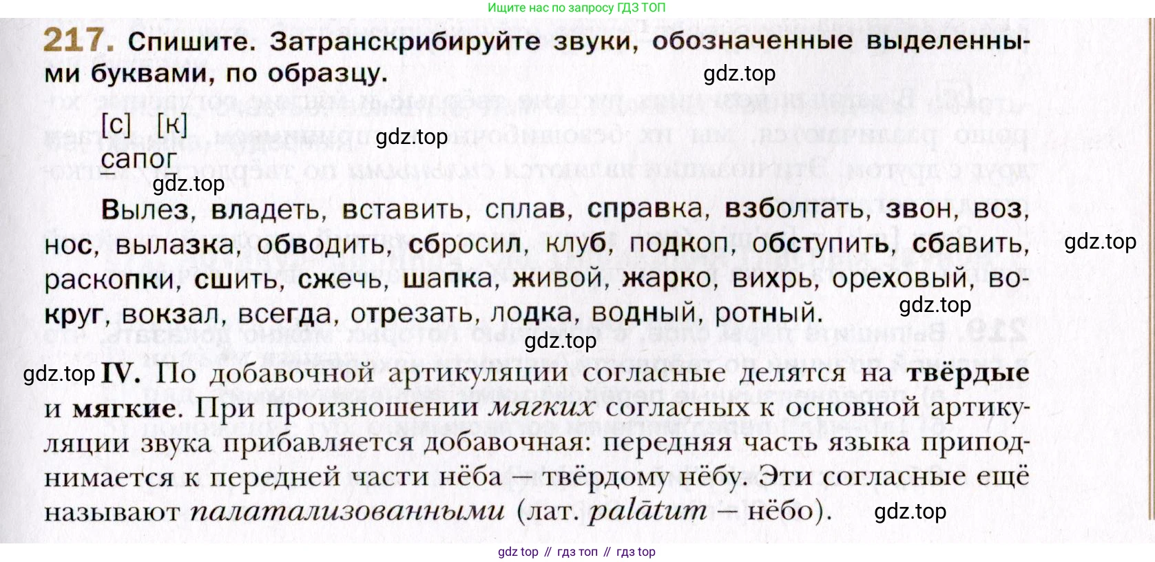 Русский язык, 10 класс Учебник, автор: Гусарова Ирина Васильевна, издательство Просвещение, Москва, 2021, коричневого цвета, Часть 5, страница 325, номер 217, Условие