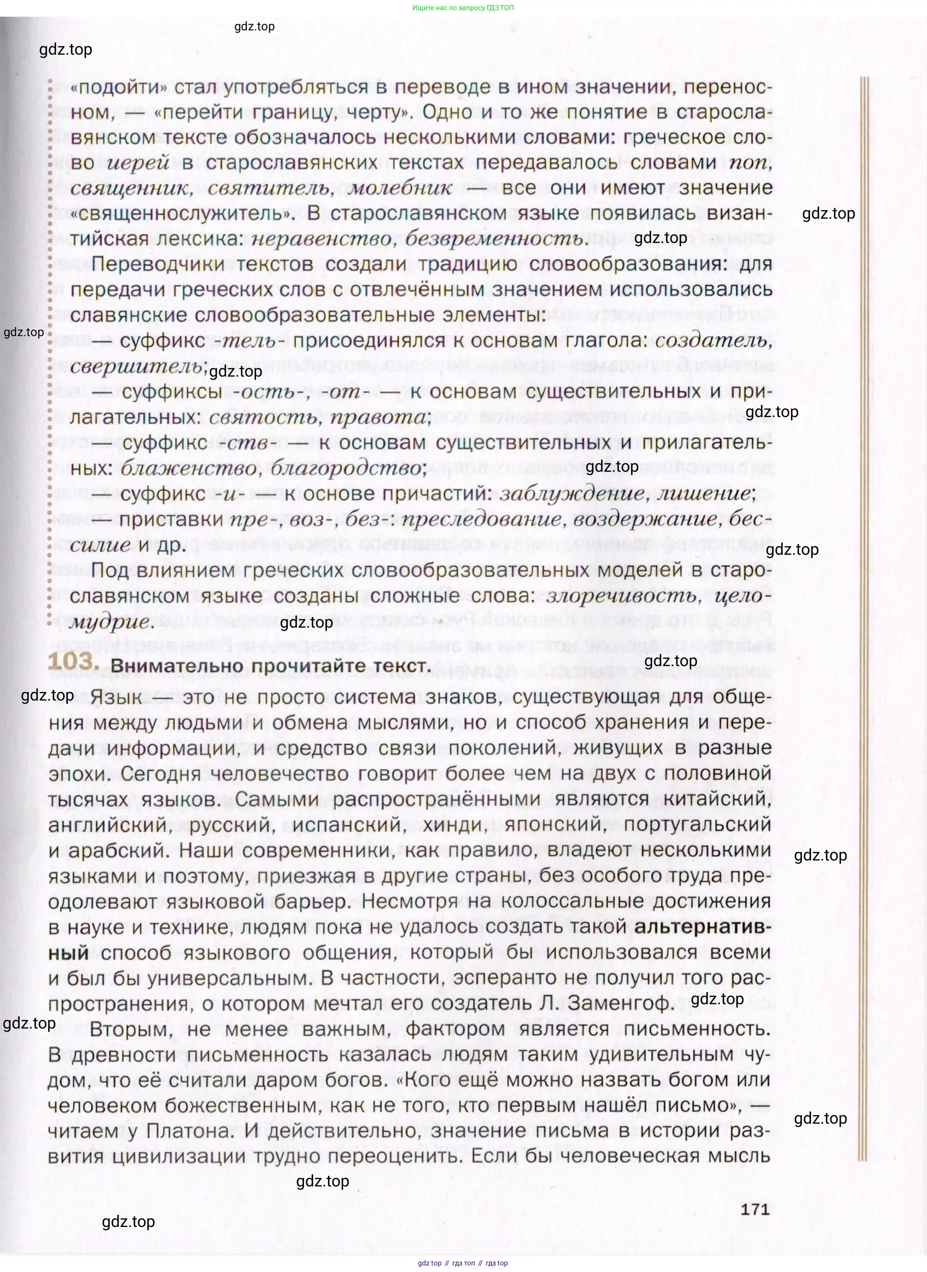Русский язык, 10 класс Учебник, автор: Гусарова Ирина Васильевна, издательство Просвещение, Москва, 2021, коричневого цвета, Часть 3, страница 171