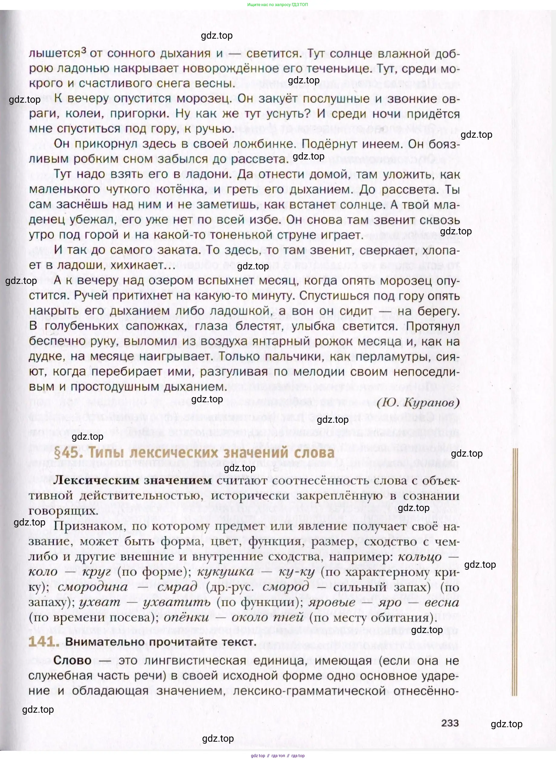 Русский язык, 10 класс Учебник, автор: Гусарова Ирина Васильевна, издательство Просвещение, Москва, 2021, коричневого цвета, Часть 4, страница 233