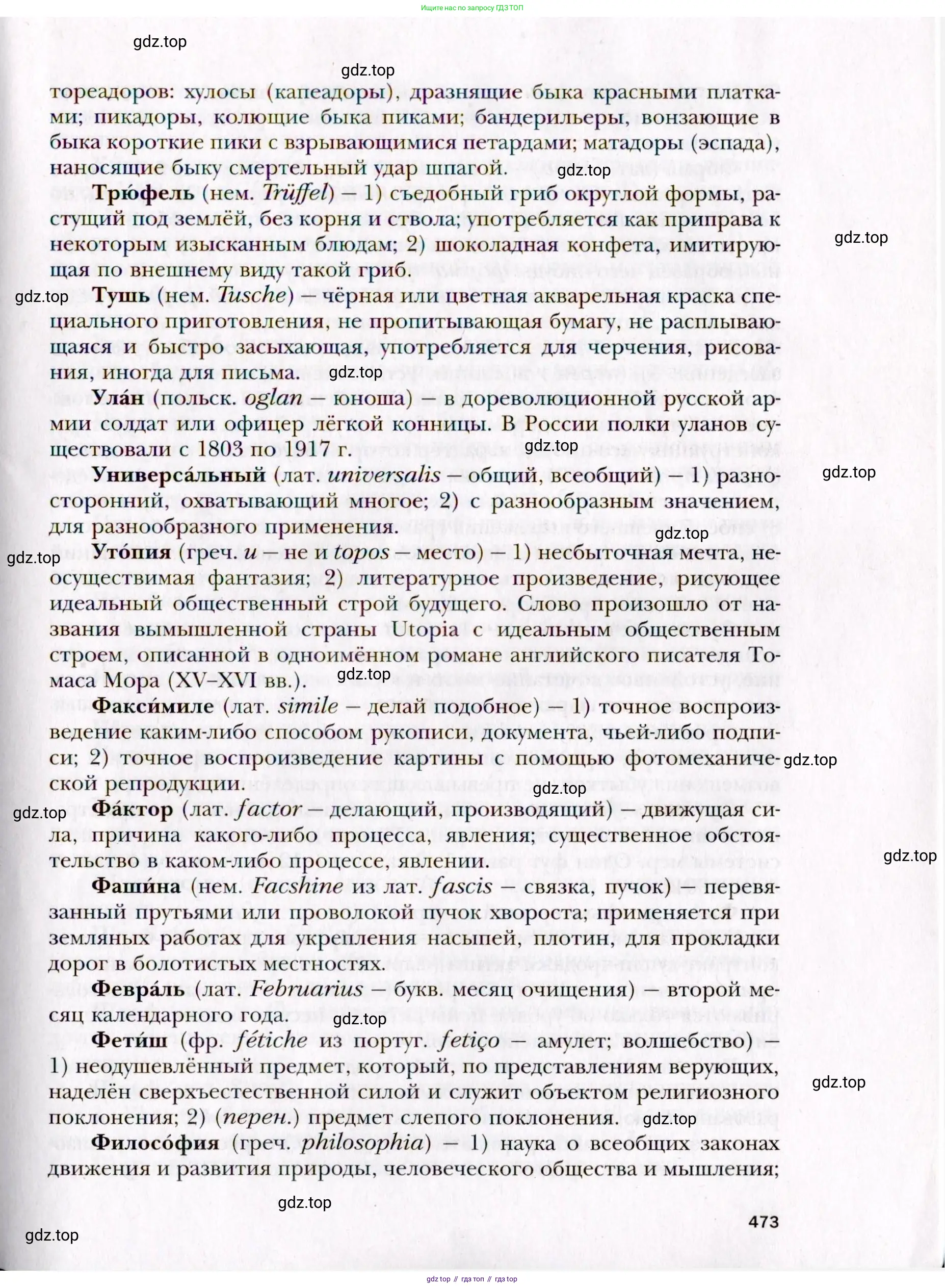 Русский язык, 10 класс Учебник, автор: Гусарова Ирина Васильевна, издательство Просвещение, Москва, 2021, коричневого цвета, страница 473
