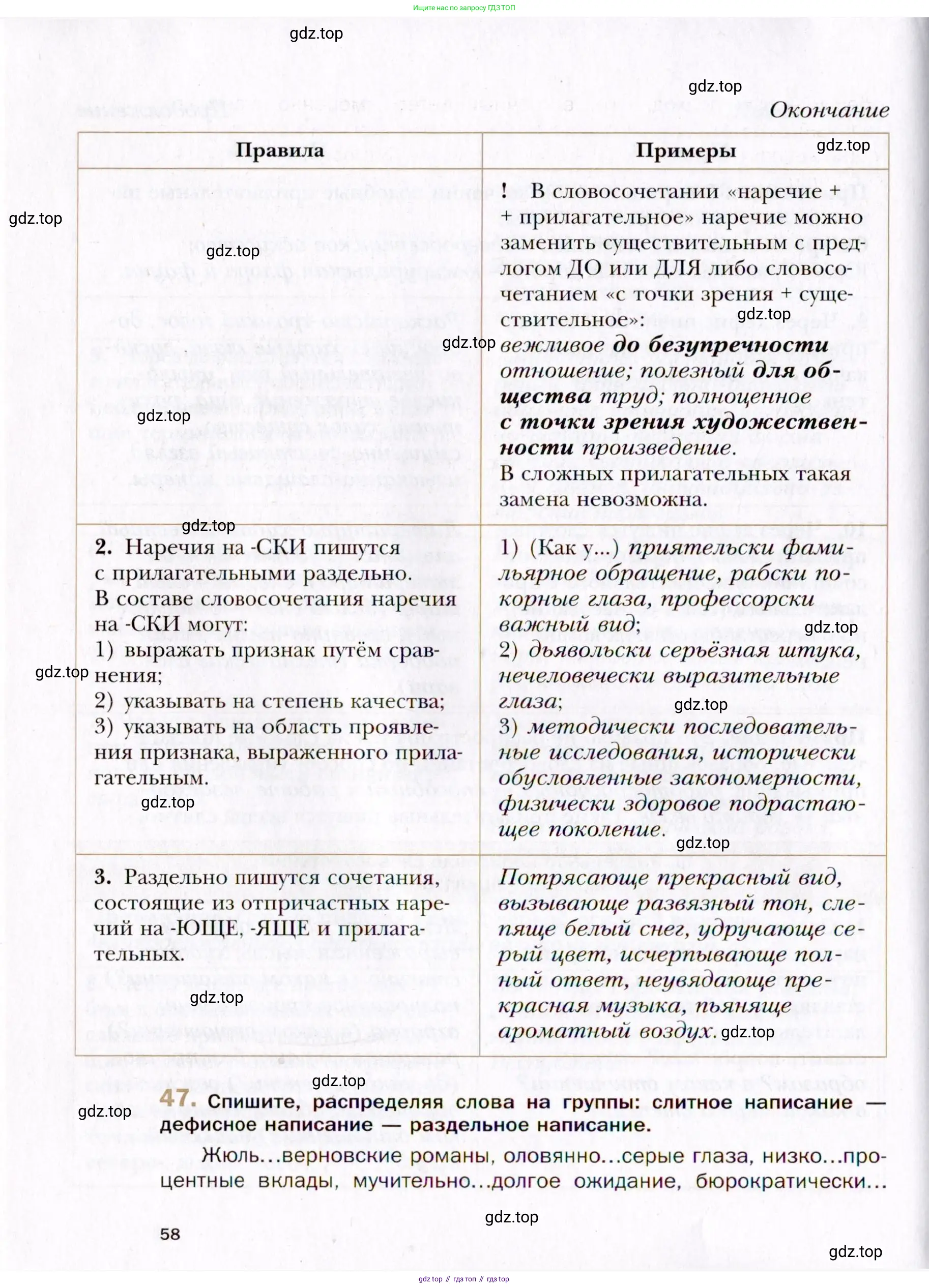 Русский язык, 10 класс Учебник, автор: Гусарова Ирина Васильевна, издательство Просвещение, Москва, 2021, коричневого цвета, страница 58