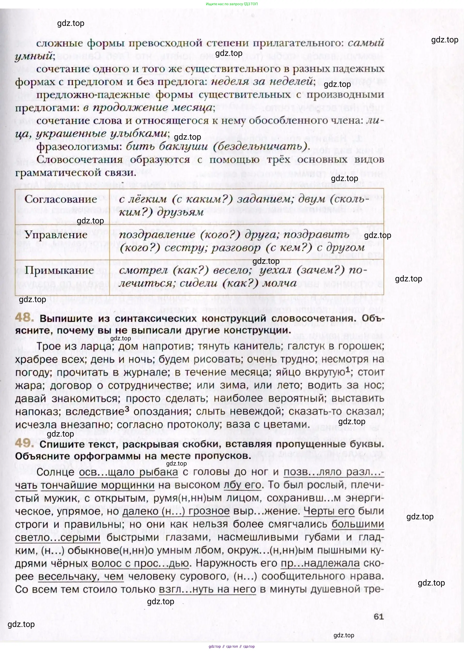 Русский язык, 10 класс Учебник, автор: Гусарова Ирина Васильевна, издательство Просвещение, Москва, 2021, коричневого цвета, Часть 1, страница 61