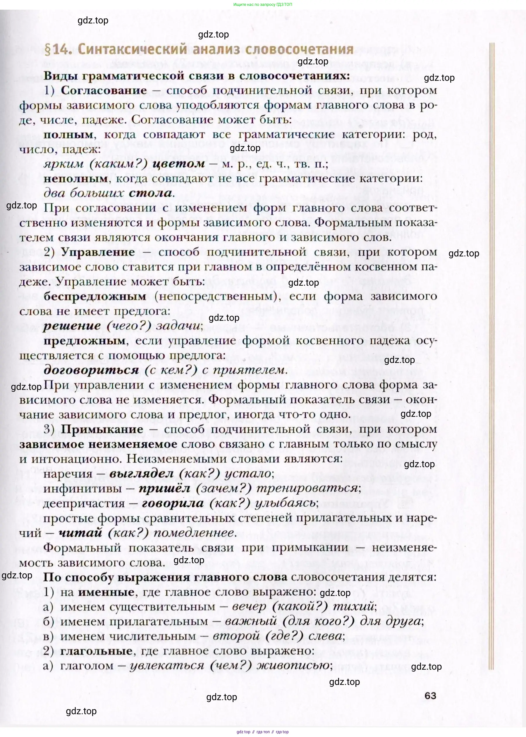 Русский язык, 10 класс Учебник, автор: Гусарова Ирина Васильевна, издательство Просвещение, Москва, 2021, коричневого цвета, страница 63