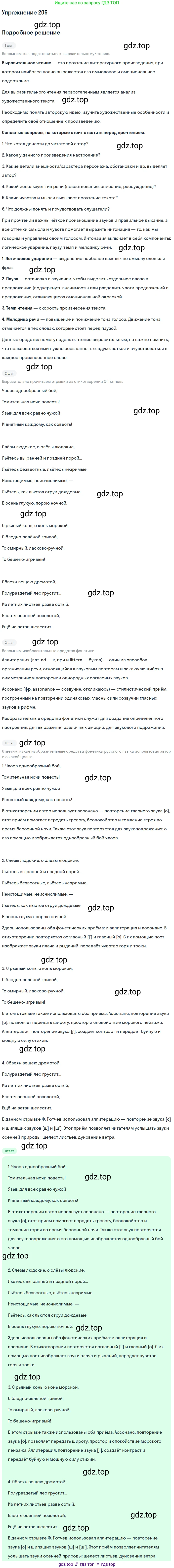 Русский язык, 10 класс Учебник, автор: Гусарова Ирина Васильевна, издательство Просвещение, Москва, 2021, коричневого цвета, Часть 5, страница 318, номер 206, Решение 1