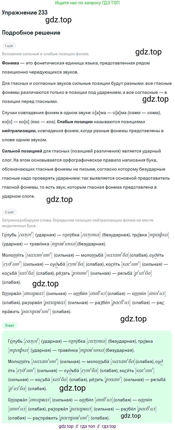 Русский язык, 10 класс Учебник, автор: Гусарова Ирина Васильевна, издательство Просвещение, Москва, 2021, коричневого цвета, Часть 5, страница 334, номер 233, Решение 1