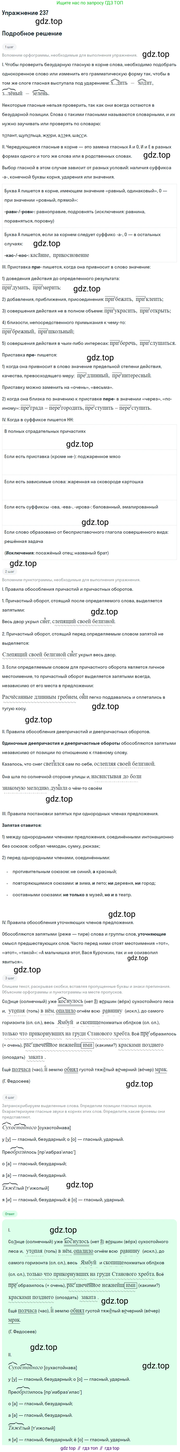 Русский язык, 10 класс Учебник, автор: Гусарова Ирина Васильевна, издательство Просвещение, Москва, 2021, коричневого цвета, Часть 5, страница 336, номер 237, Решение 1