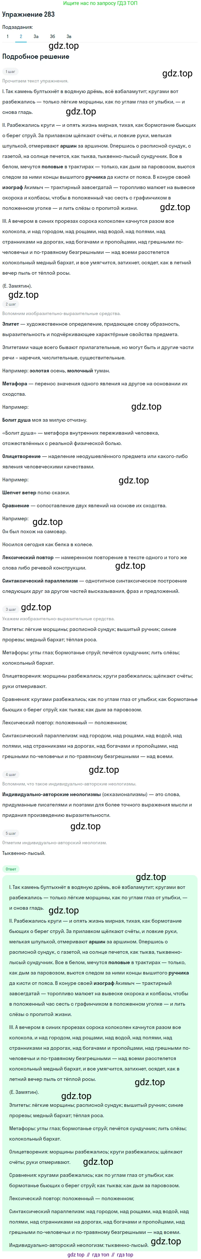 Русский язык, 10 класс Учебник, автор: Гусарова Ирина Васильевна, издательство Просвещение, Москва, 2021, коричневого цвета, Часть 6, страница 395, номер 283, Решение 1 (продолжение 2)