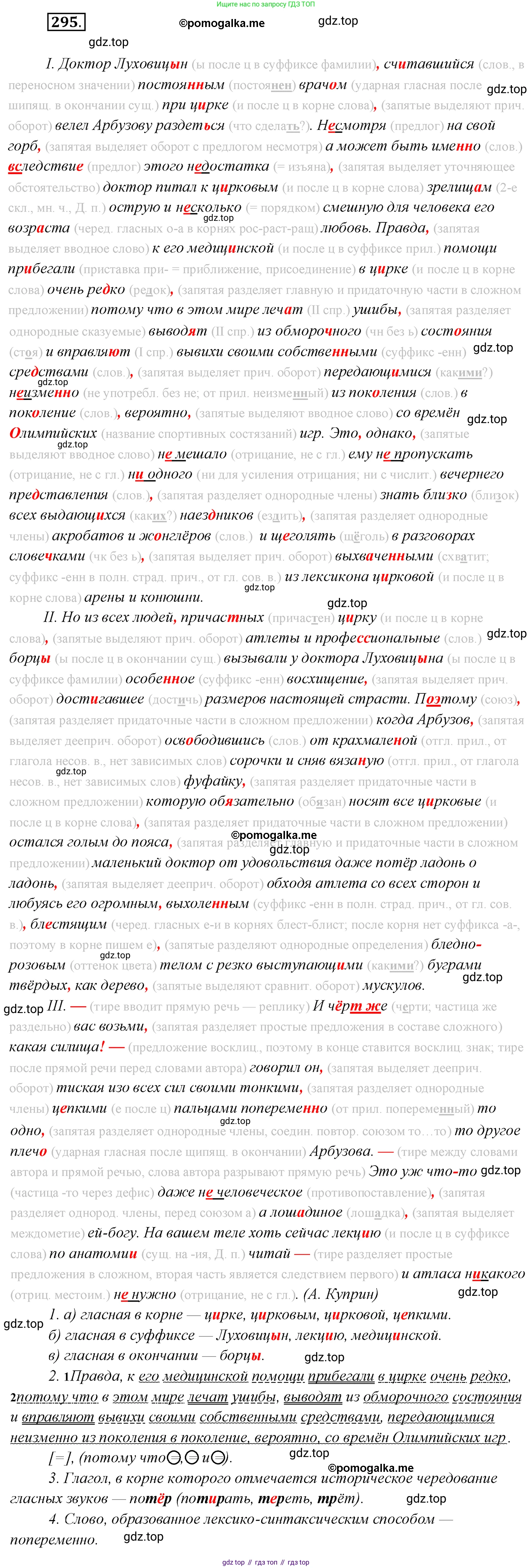 Русский язык, 10 класс Учебник, автор: Гусарова Ирина Васильевна, издательство Просвещение, Москва, 2021, коричневого цвета, Часть 6, страница 419, номер 295, Решение 2