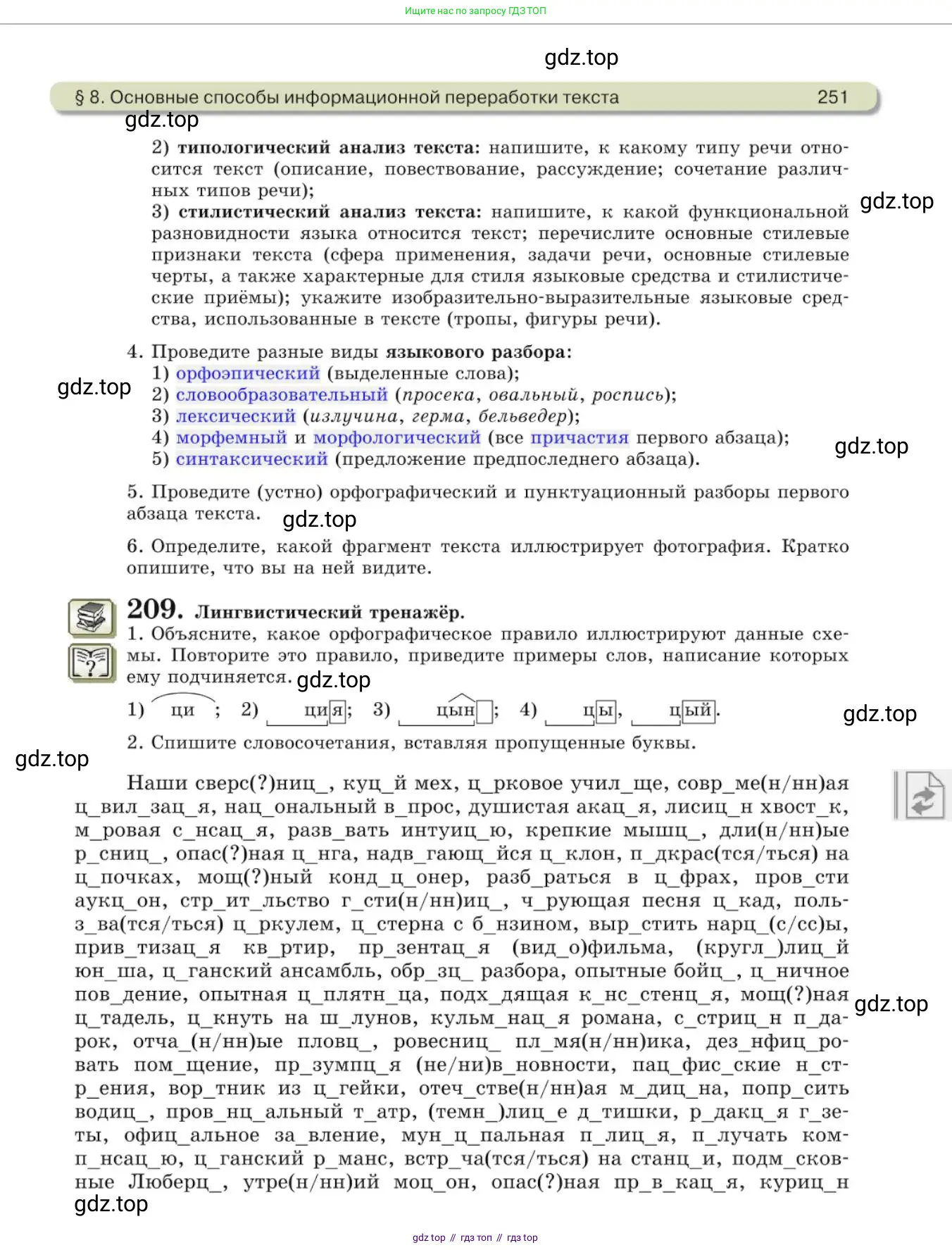 Русский язык, 10 класс Учебник, авторы: Львова Светлана Ивановна, Львов Валентин Витальевич, издательство Мнемозина, Москва, 2019, страница 251