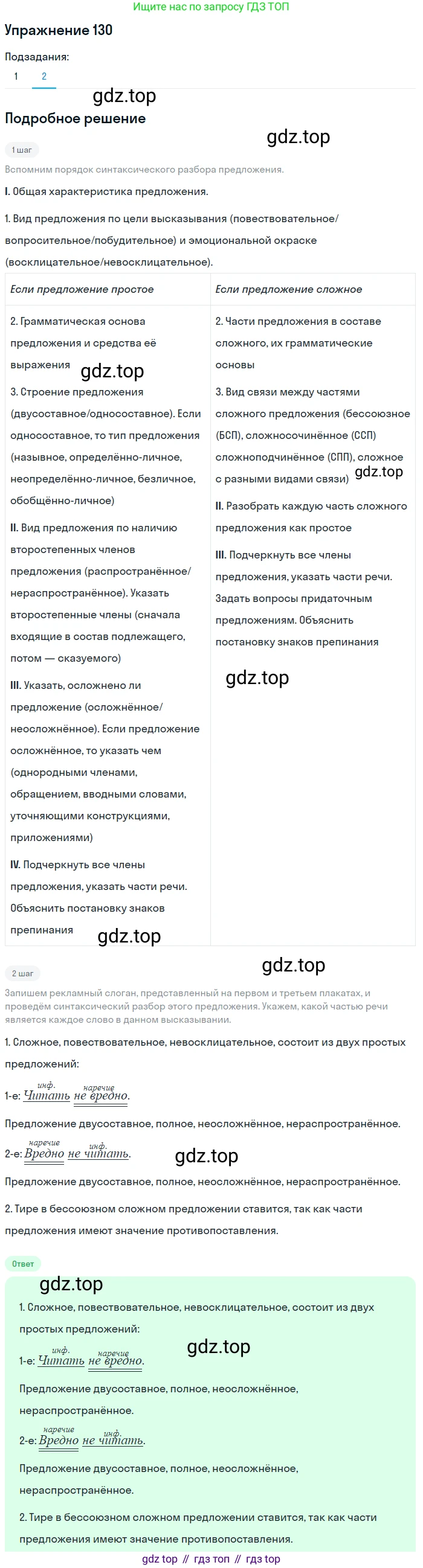 Русский язык, 10 класс Учебник, авторы: Львова Светлана Ивановна, Львов Валентин Витальевич, издательство Мнемозина, Москва, 2019, страница 149, номер 130, Решение (продолжение 2)