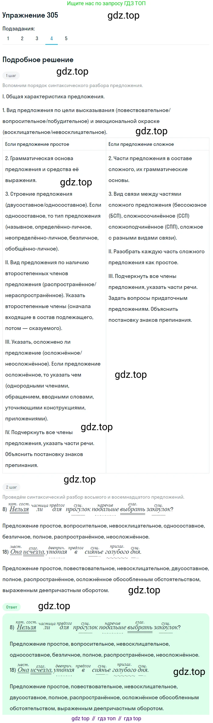 Русский язык, 10 класс Учебник, авторы: Львова Светлана Ивановна, Львов Валентин Витальевич, издательство Мнемозина, Москва, 2019, страница 345, номер 305, Решение (продолжение 4)
