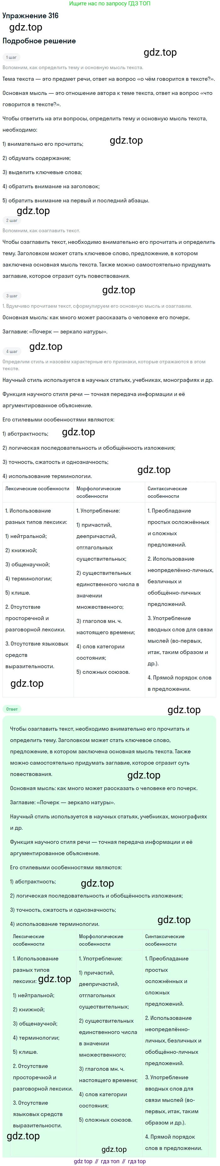 Русский язык, 10 класс Учебник, авторы: Львова Светлана Ивановна, Львов Валентин Витальевич, издательство Мнемозина, Москва, 2019, страница 358, номер 316, Решение