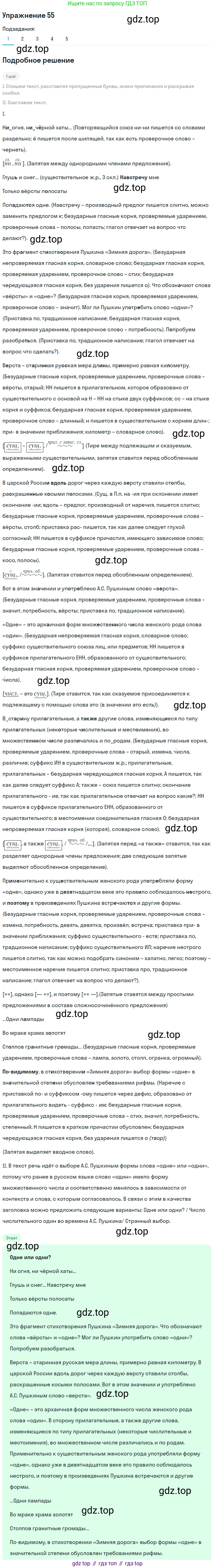 Русский язык, 10 класс Учебник, авторы: Львова Светлана Ивановна, Львов Валентин Витальевич, издательство Мнемозина, Москва, 2019, страница 61, номер 55, Решение