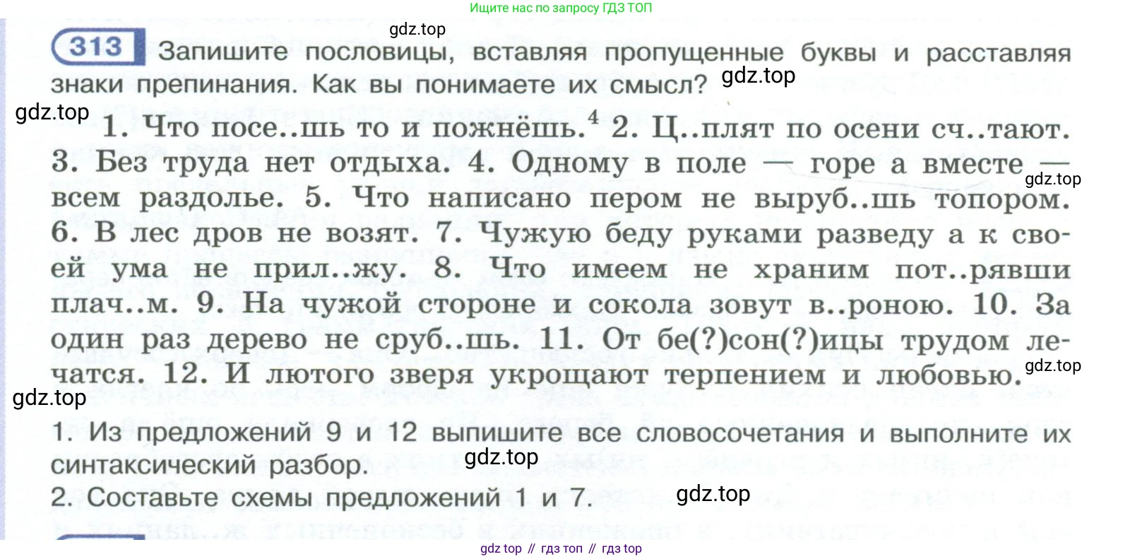ГДЗ Русский язык, 10-11 класс Учебник, авторы: Рыбченкова Лидия Макаровна, Александрова Ольга Макаровна, Нарушевич Андрей Георгиевич, Голубева Ирина Валериевна, Гостева Юлия Николаевна, Григорьев Андрей Владимирович, Добротина Ирина Нургаиновна, Кузина Анна Николаевна, Власенков Александр Иванович, издательство Просвещение, Москва, 2019, страница 156, номер 313, Условие 2023