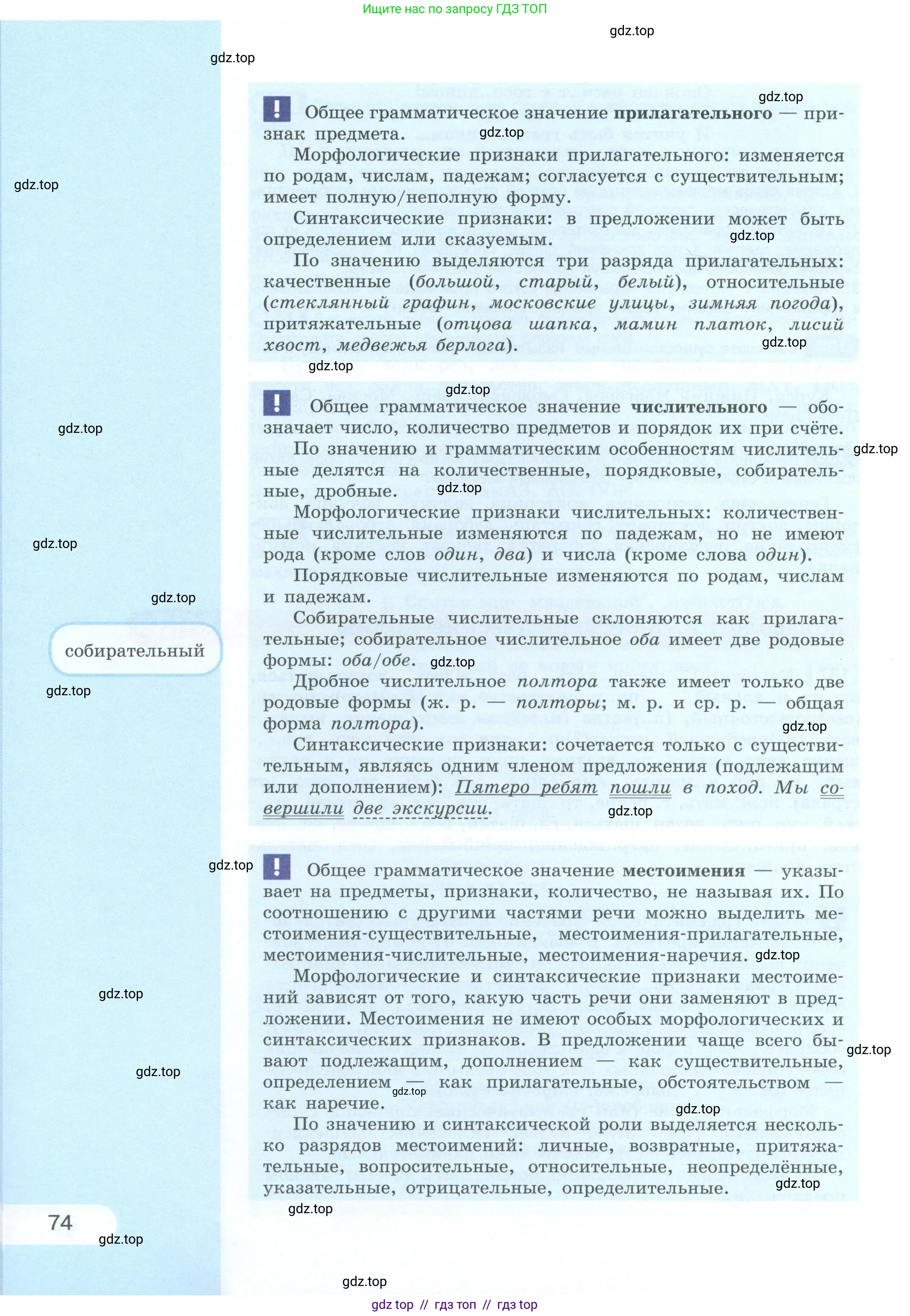 Русский язык, 10-11 класс Учебник, авторы: Рыбченкова Лидия Макаровна, Александрова Ольга Макаровна, Нарушевич Андрей Георгиевич, Голубева Ирина Валериевна, Гостева Юлия Николаевна, Григорьев Андрей Владимирович, Добротина Ирина Нургаиновна, Кузина Анна Николаевна, Власенков Александр Иванович, издательство Просвещение, Москва, 2019, страница 74