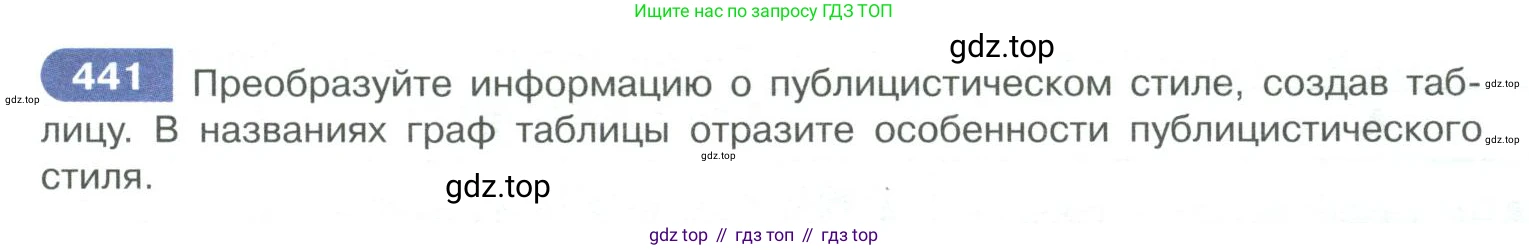 ГДЗ Русский язык, 10-11 класс Учебник, авторы: Рыбченкова Лидия Макаровна, Александрова Ольга Макаровна, Нарушевич Андрей Георгиевич, Голубева Ирина Валериевна, Гостева Юлия Николаевна, Григорьев Андрей Владимирович, Добротина Ирина Нургаиновна, Кузина Анна Николаевна, Власенков Александр Иванович, издательство Просвещение, Москва, 2019, страница 217, номер 441, Условие 2019-2022