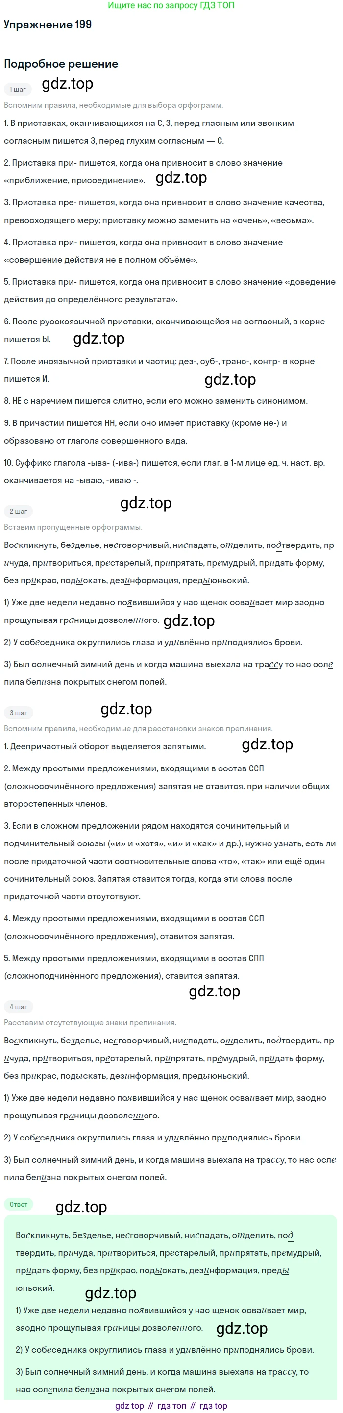ГДЗ Русский язык, 10-11 класс Учебник, авторы: Рыбченкова Лидия Макаровна, Александрова Ольга Макаровна, Нарушевич Андрей Георгиевич, Голубева Ирина Валериевна, Гостева Юлия Николаевна, Григорьев Андрей Владимирович, Добротина Ирина Нургаиновна, Кузина Анна Николаевна, Власенков Александр Иванович, издательство Просвещение, Москва, 2019, страница 96, номер 199, Решение 2019-2022
