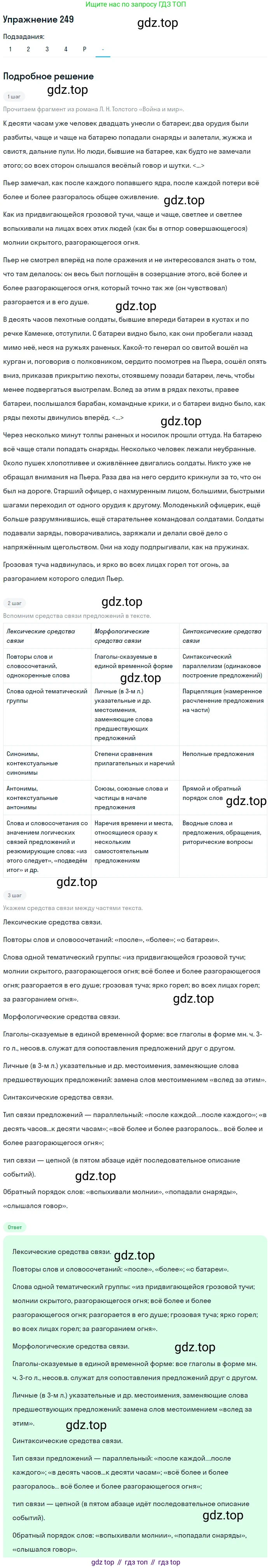 ГДЗ Русский язык, 10-11 класс Учебник, авторы: Рыбченкова Лидия Макаровна, Александрова Ольга Макаровна, Нарушевич Андрей Георгиевич, Голубева Ирина Валериевна, Гостева Юлия Николаевна, Григорьев Андрей Владимирович, Добротина Ирина Нургаиновна, Кузина Анна Николаевна, Власенков Александр Иванович, издательство Просвещение, Москва, 2019, страница 122, номер 249, Решение 2019-2022 (продолжение 6)