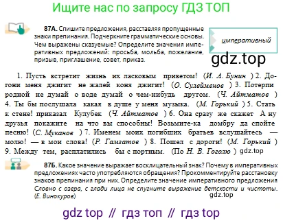 Русский язык, 10 класс Учебник, авторы: Сабитова Зинаида Какбаевна, Алтынбекова Ольга Баймухановна, издательство Мектеп, Алматы, 2019, оранжевого цвета, страница 60, номер 87, Условие